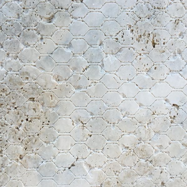 Finitura Hexagonal Waterjet Travertino Romano