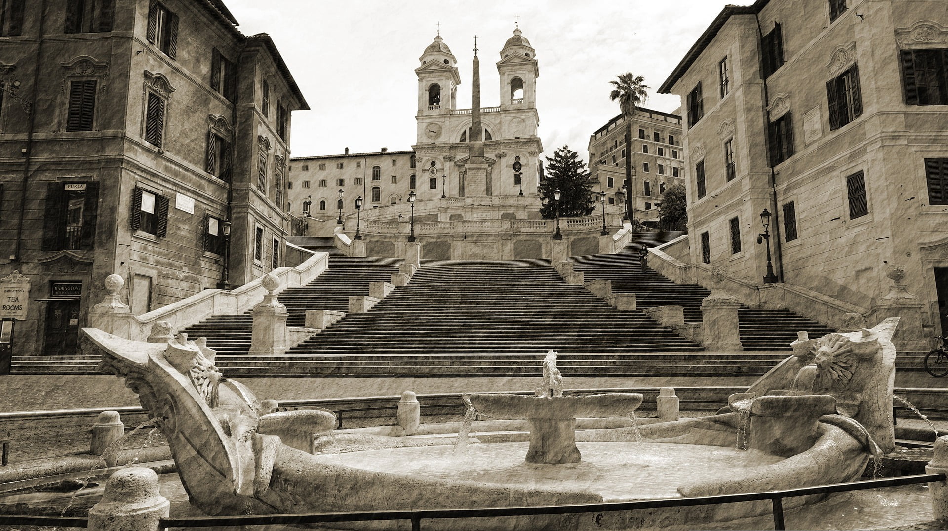 Spanish Steps in Roman Travertine