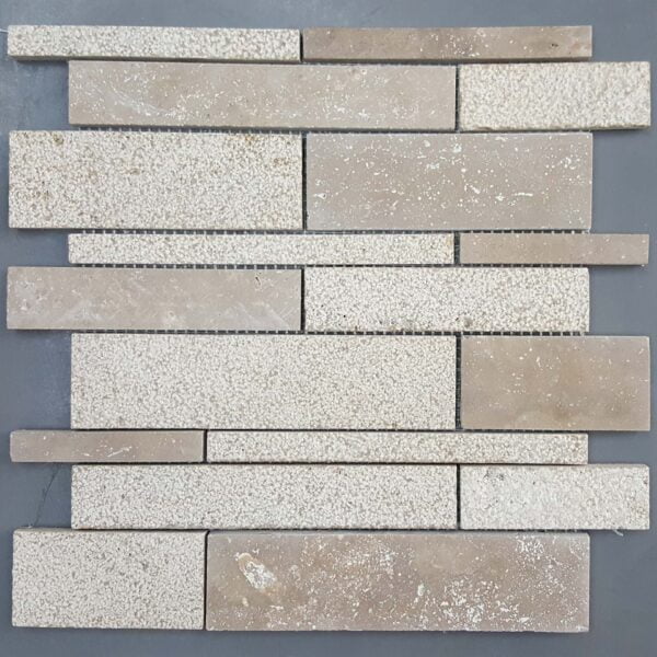 Irregular Mosaic Processing Travertino Romano