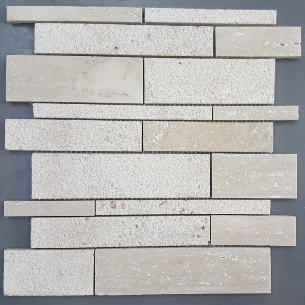 Irregular Mosaic Processing Travertino Romano