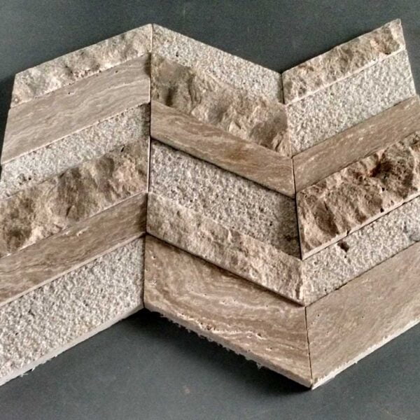 Irregular Mosaic Processing Travertino Romano