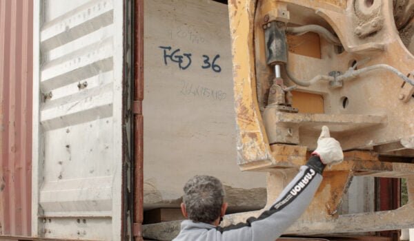 roman travertine block loading