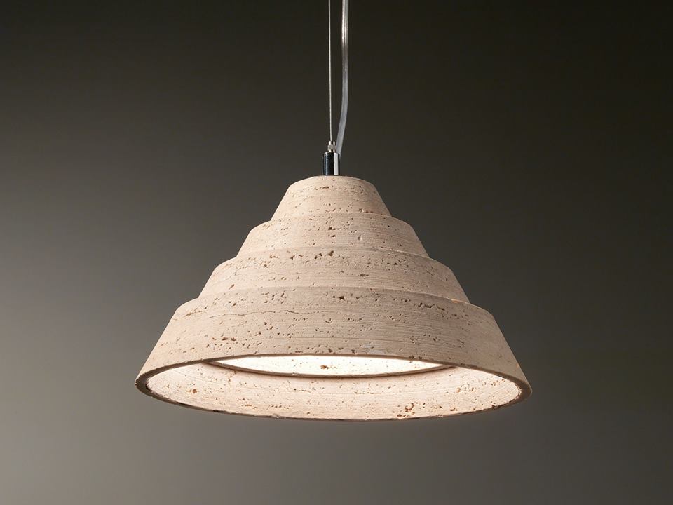 roman travertine lamp